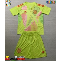 Camisa de Futebol Alemanha Goleiro Equipamento Secundário Infantil Europeu 2024 Manga Curta (+ Calças curtas)